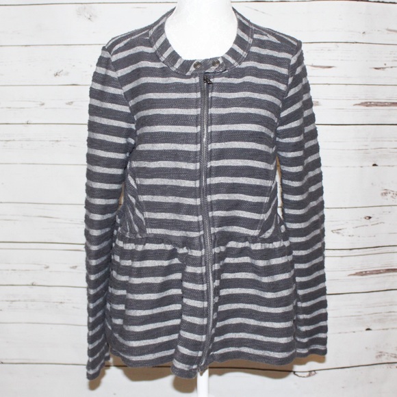 Free People Jackets & Blazers - Free People Striped Peplum Military Style Jacket